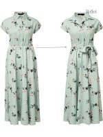 Robe vintage bleue à motif floral