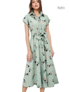 Robe à fleurs, design rétro années 40