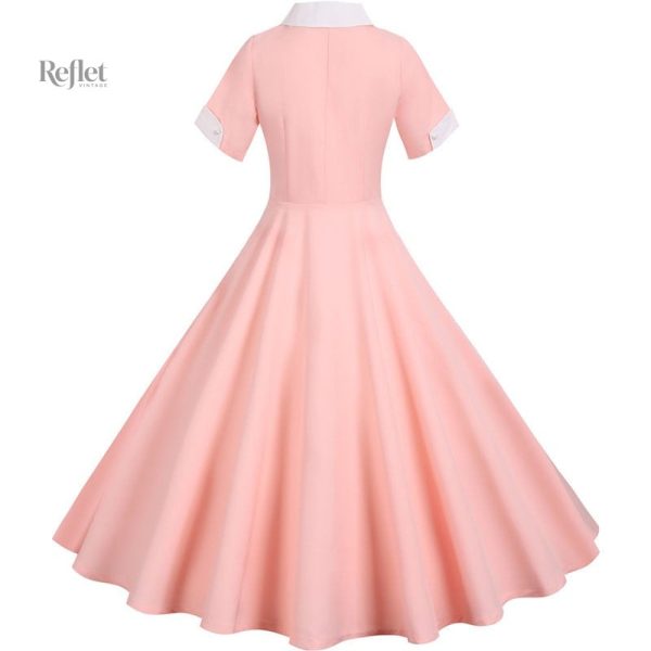 Robe vintage bleue, design des années 40