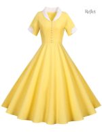 Robe vintage années 40, couleur bleu profond