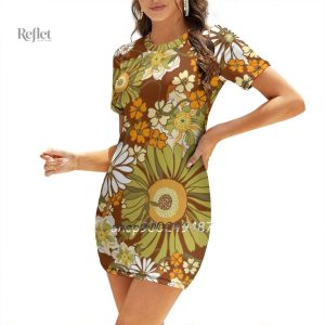 Robe vintage fleuri style années 70