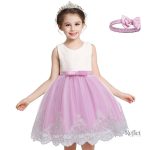 Robe de cérémonie rose pour petite fille