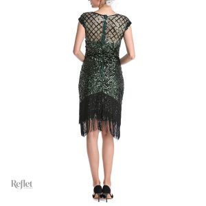 Robe cérémonie vintage en tissu fluide, hommage aux années 20