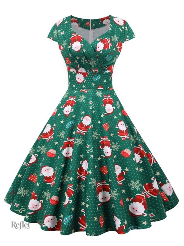 Robe vintage des années 50 à motifs floraux