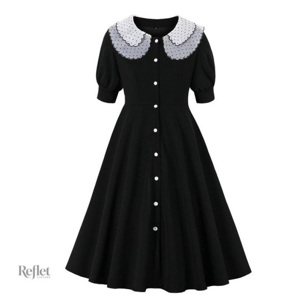 robe-chemise-annee-50-1 Robe chemise style années 50 avec un design rétro élégant