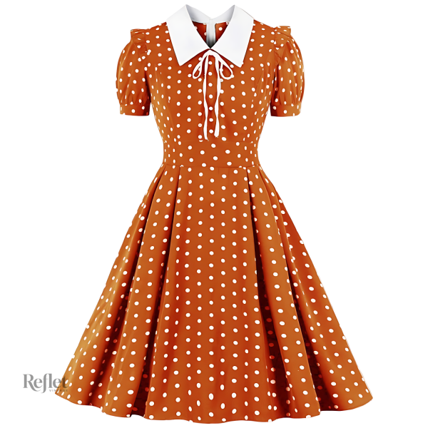 Robe chemise rétro, design intemporel des années 40
