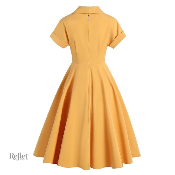 Robe chemise à manches longues rétro