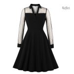 Robe chemisier rétro à rayures