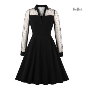 Robe chemisier rétro à rayures