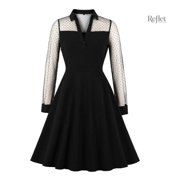 Robe chemisier rétro à rayures