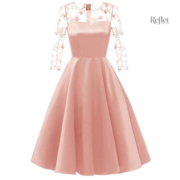 Robe à motifs floraux années 40