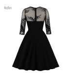 Robe rétro des années 40 avec imprimé élégant