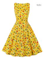 Robe de cocktail avec motifs vintage années 50