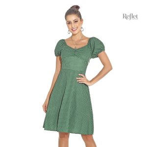Robe vintage à manches courtes années 40