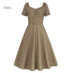 Robe courte années 40 à motifs floraux