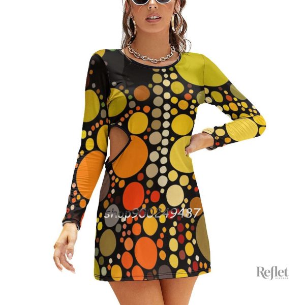 Robe d'été années 70 avec couleurs vives