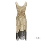 Robe de style rétro beige, courte, années 20
