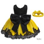 Robe Chic Courte pour Fille en Bleu