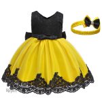 Robe Courte Bleue pour Petite Fille