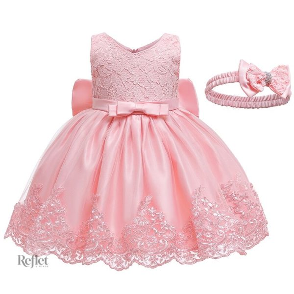 Robe de Fête Courts pour Fille en Bleu