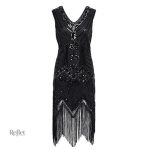 Robe élégante crayon noire, ambiance vintage année 30