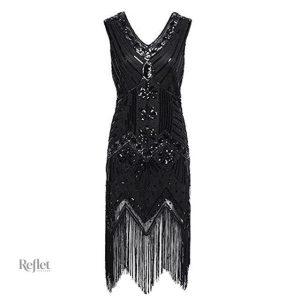 Robe élégante crayon noire, ambiance vintage année 30