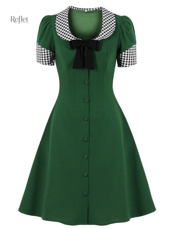 robe-d-ete-annee-50-1 Robe d'été années 50 à motifs floraux