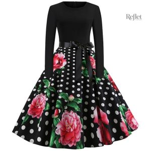 Robe de bal à volants, look années 60