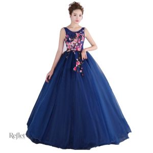 Robe de bal bleue nuit pour princesses