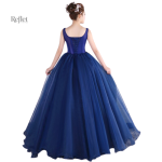 Vêtement de cérémonie, robe de bal bleu nuit, mode pour jeunes filles