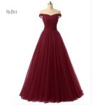 Robe de bal longue princesse bordeaux