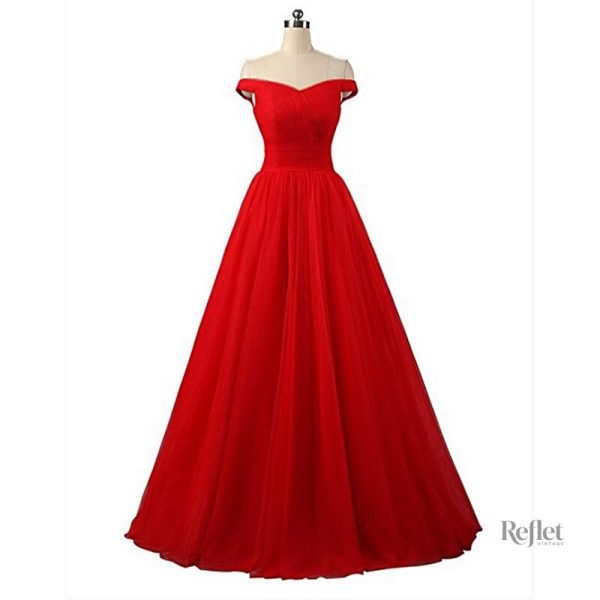 Robe princesse bordeaux, style romantique