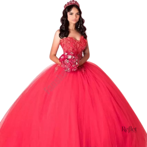 Robe de bal style princesse avec jupe ample et détails raffinés