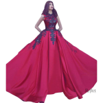 Robe de bal princesse fuchsia avec jupe volumineuse