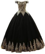 Robe de bal princesse noire élégante