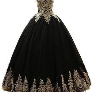 Robe de bal princesse noire élégante