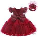 Robe d'apparat pour baptême, bébé fille