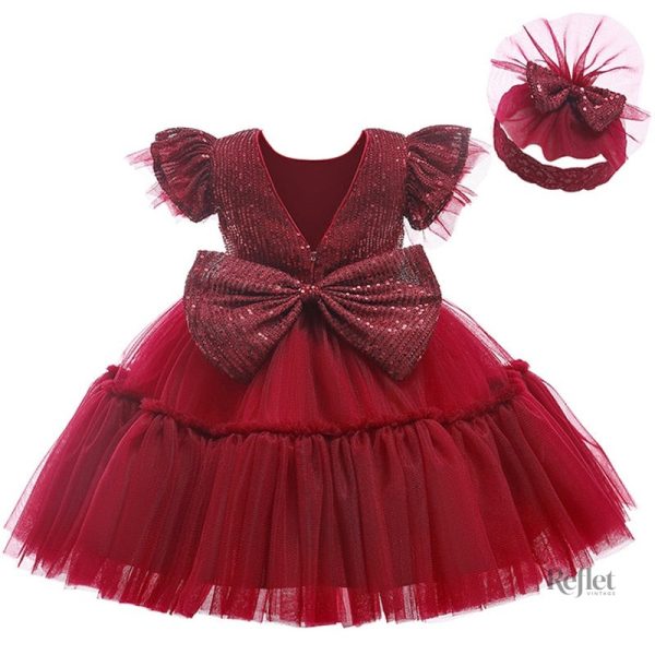 Robe d'apparat pour baptême, bébé fille