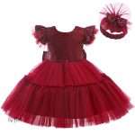 Robe de baptême avec jupes volantes, pour petite fille