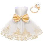 Robe de baptême en tulle pour petite fille