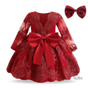 Robe baptême élégante pour petite fille