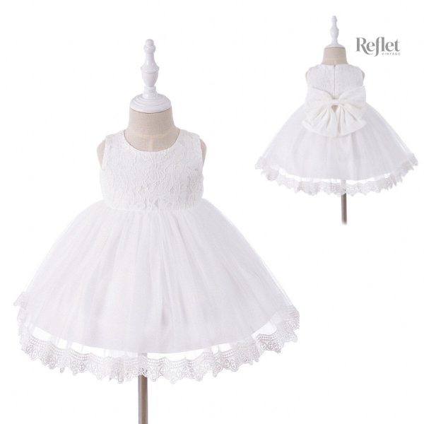 Robe de baptême à manches courtes