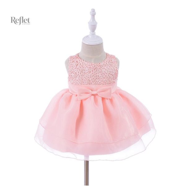 Robe bébé blanche avec jupe en tulle