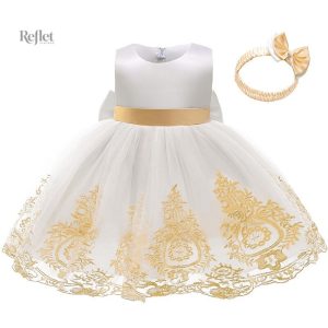 Robe princesse bébé rose avec volants charmants