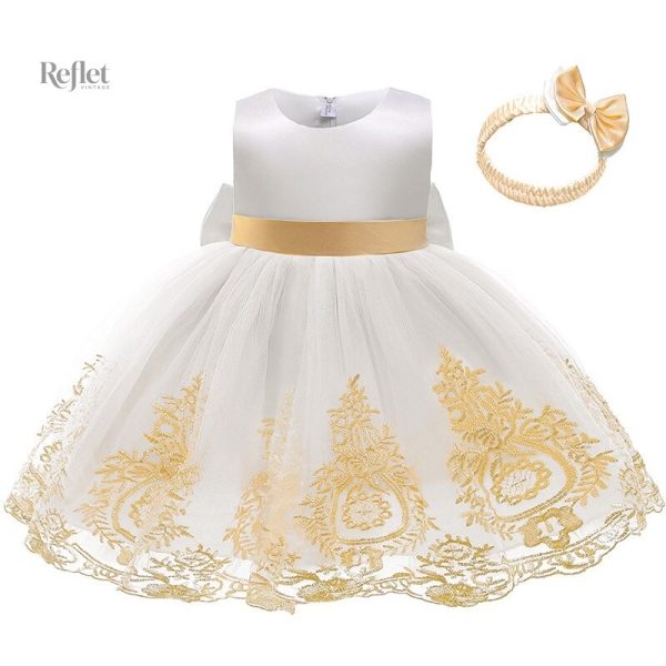 Robe princesse bébé rose avec volants charmants