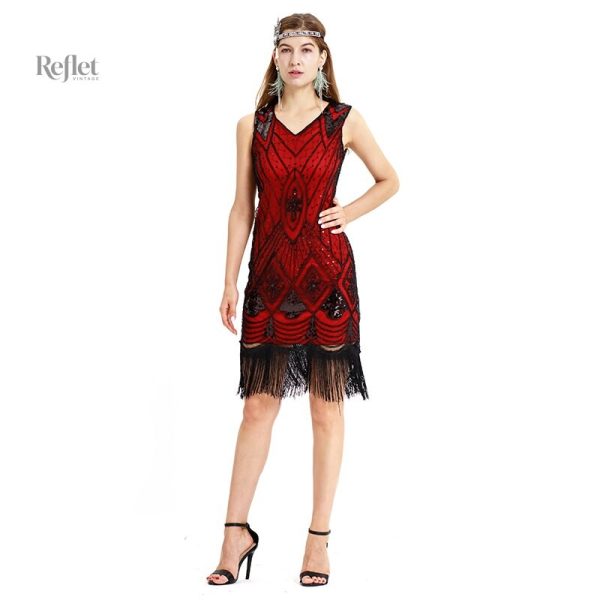Robe de soirée années 30, style sophistiqué
