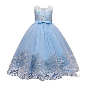 Robe de cérémonie rose avec volants