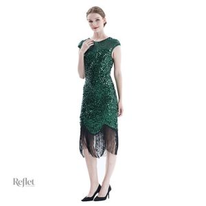 Robe année 20, style flapper chic avec franges