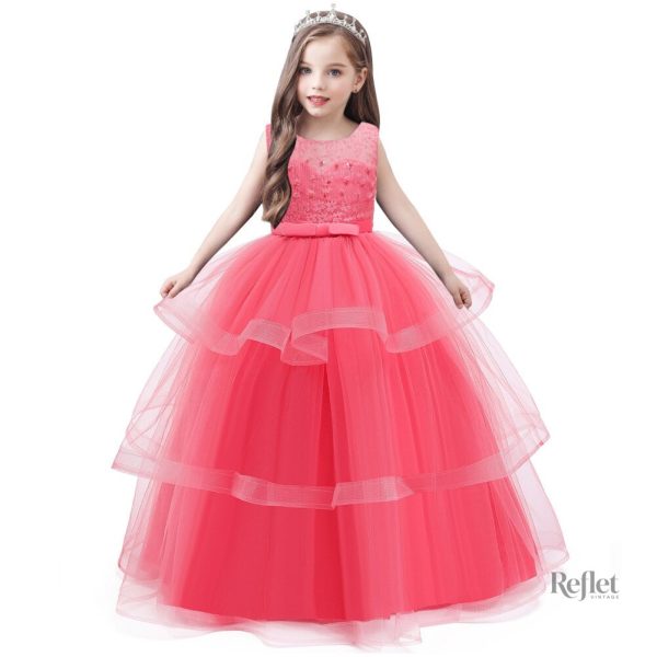 Robe de princesse fille avec détails raffinés