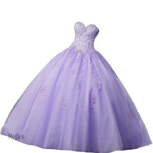 Robe de mariage princesse en lavande élégante et romantique